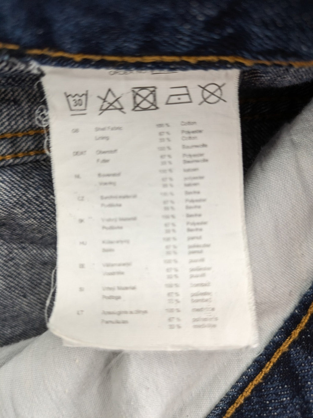 Denim 1982 blue straight jeans W36 L32 classic 5-pocket design cotton fabric