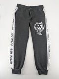 Amstaff grey sweatpants with large dog logo and "Trust & Loyalty" text.