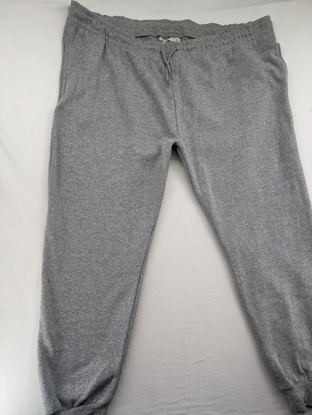 XMAIL grey jogging pants 6XL elastic waistband ribbed cuffs soft polyester blend