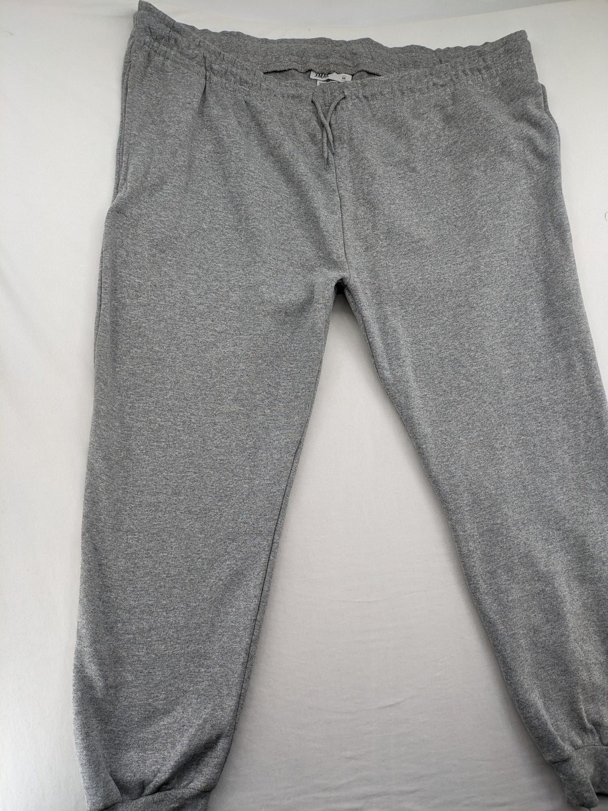 XMAIL grey jogging pants 6XL elastic waistband ribbed cuffs soft polyester blend