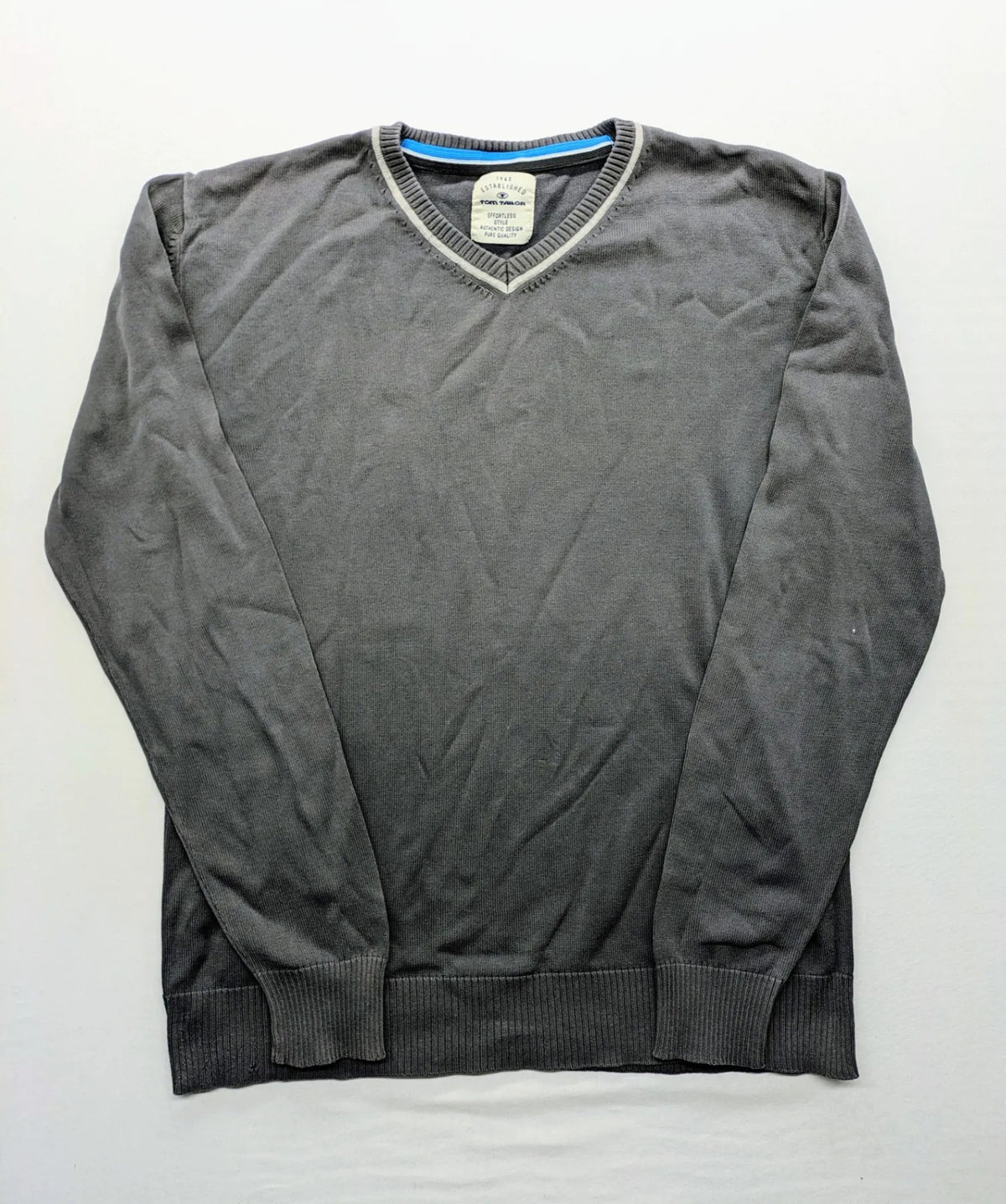 Tom Tailor grey turtle neck jumper with ribbed cuffs and stylish collar.