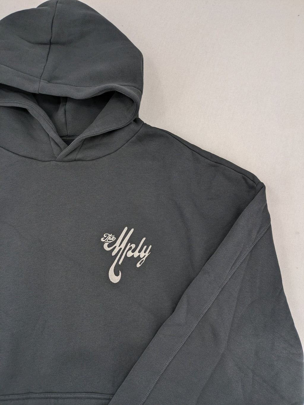 Multiply pink zip-through hoodie with large chenille logo backprint and front logo embroidery.
