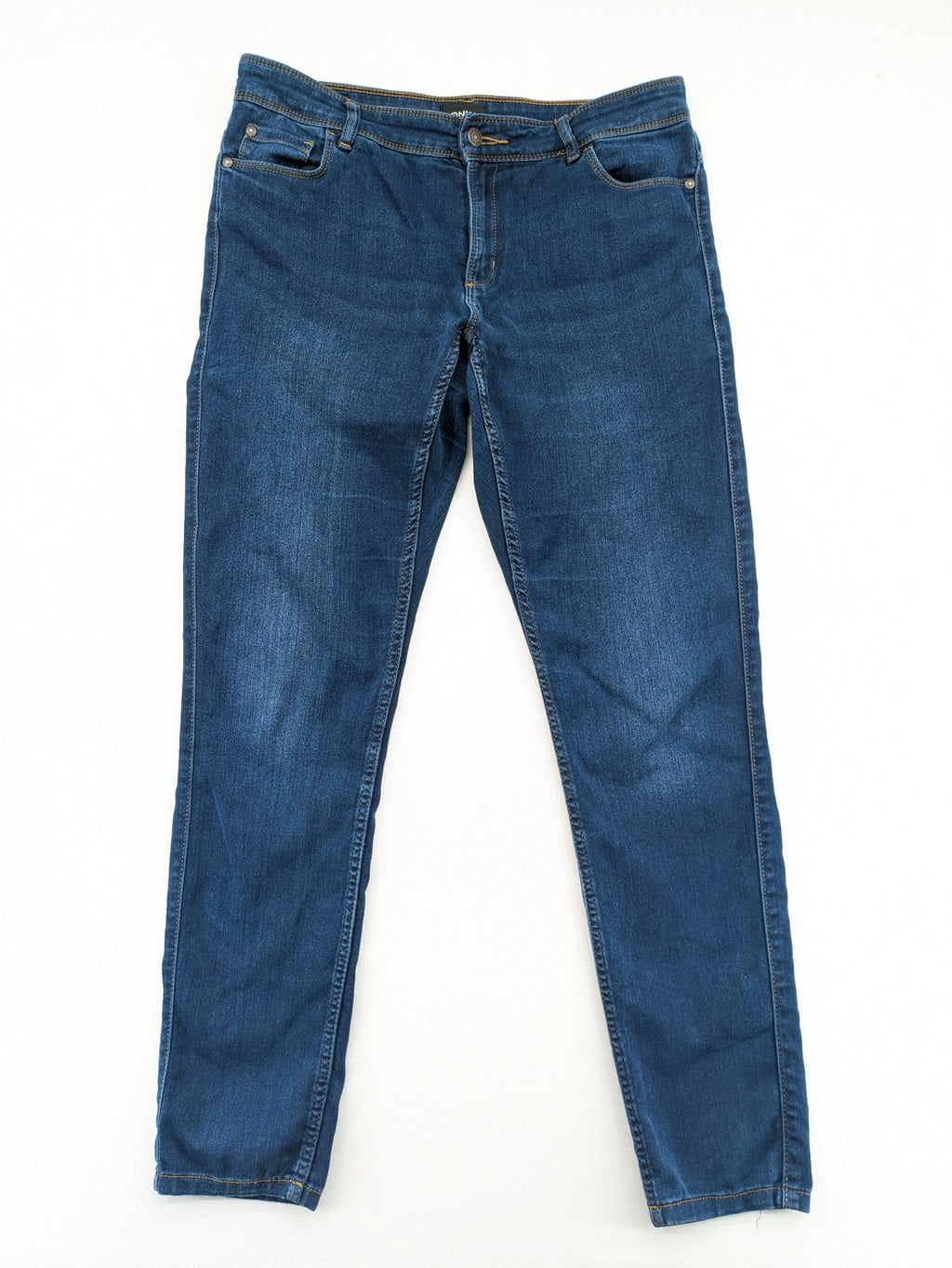 ONLY blue straight jeans classic 5-pocket design dark wash cotton slim fit