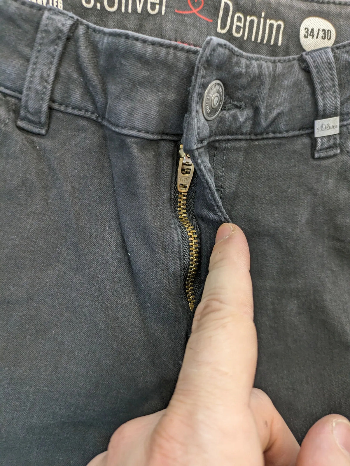 s.Oliver grey super skinny jeans with medium rise and stylish washed finish