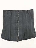 Faja black shapewear body shaper with multiple hook-and-eye closures and latex core.