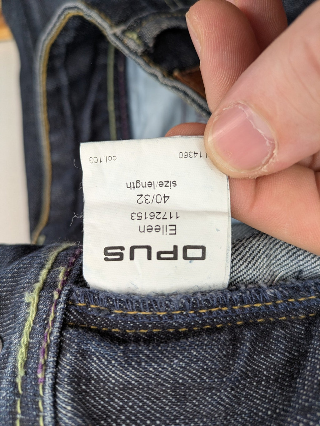 OPUS blue straight jeans Eileen with classic five-pocket design and subtle fading.