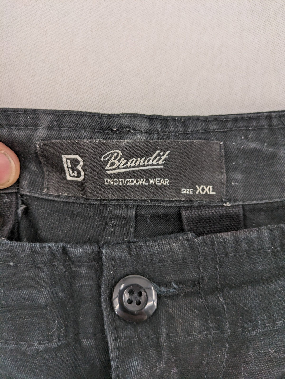 Brandit hunting & tactical pants grey vintage army style with cargo pockets and button fly.