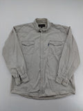 Corsucci beige button-down shirt 100% cotton with buttoned chest pockets and classic collar