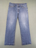 Hattric blue straight jeans durable denim five-pocket design button fly