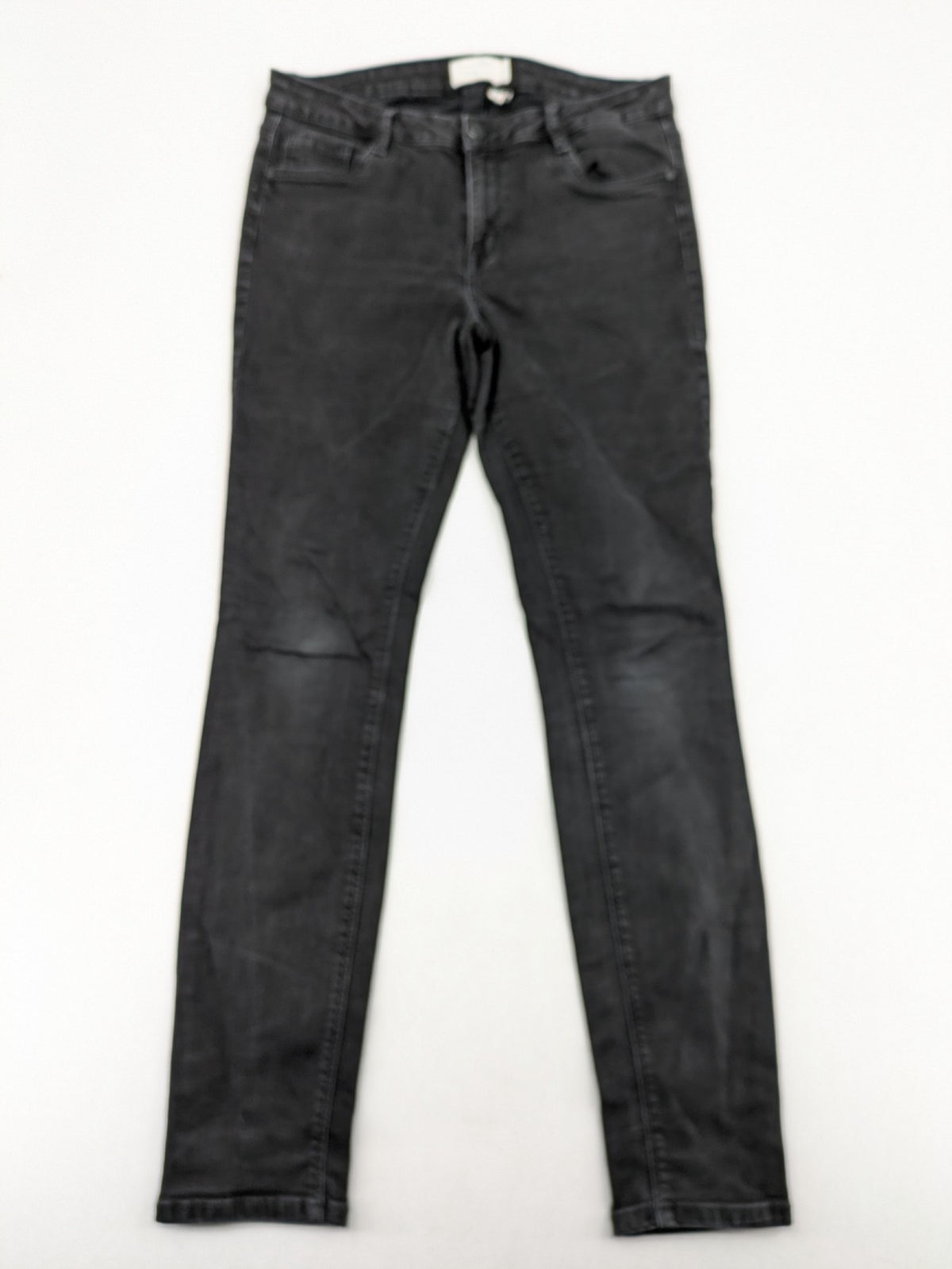 Tom Tailor Denim black extra skinny jeans, washed finish, stretch cotton blend, modern silhouette.