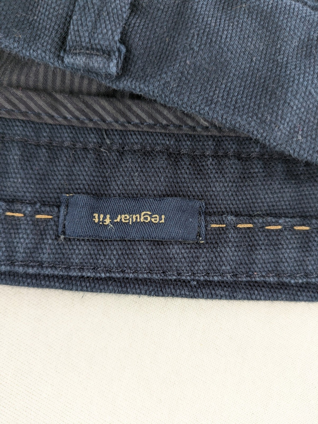 Paul Hunter navy chino pants regular fit cotton blend with stretch for comfort.