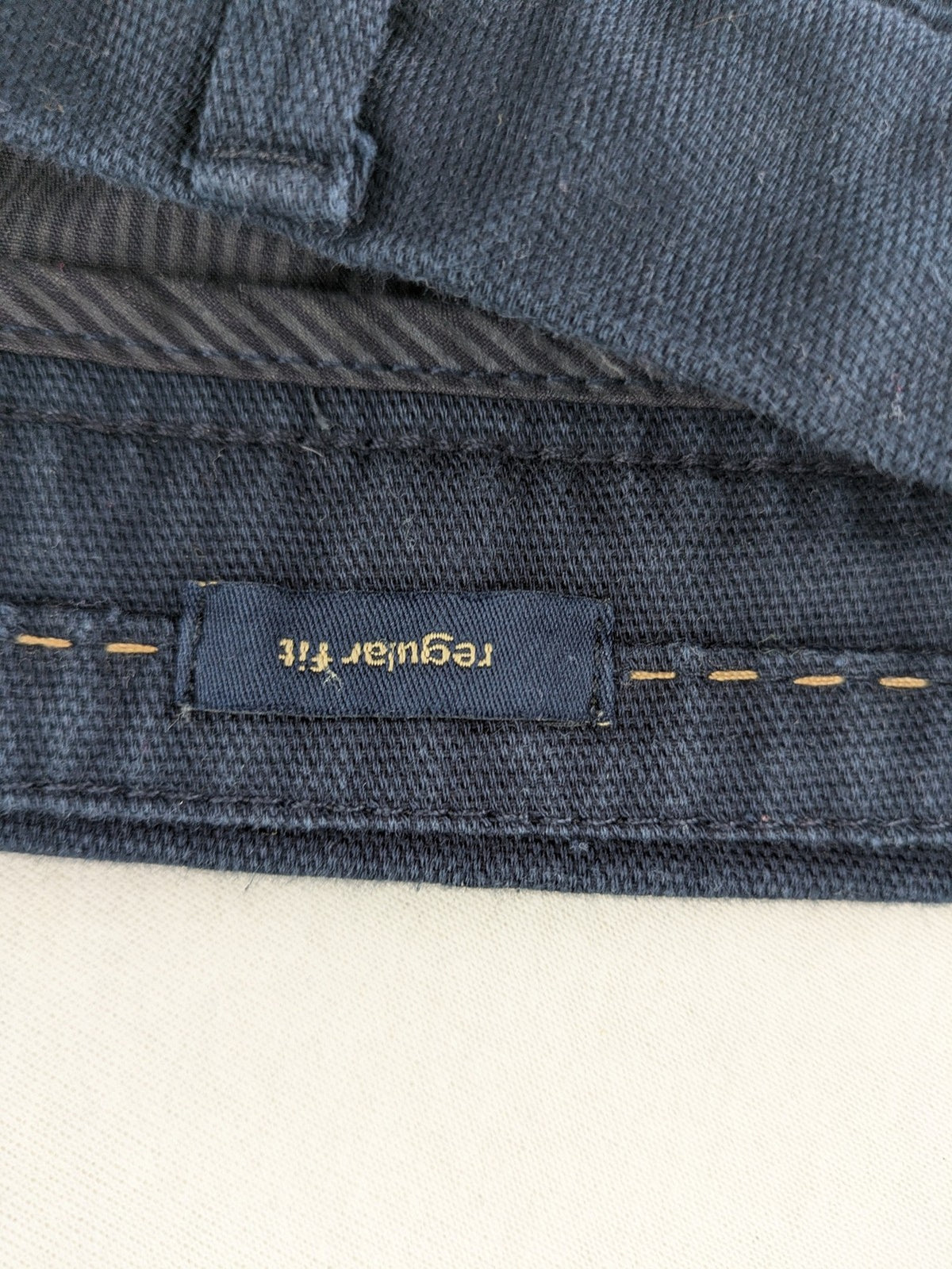 Paul Hunter navy chino pants regular fit cotton blend with stretch for comfort.