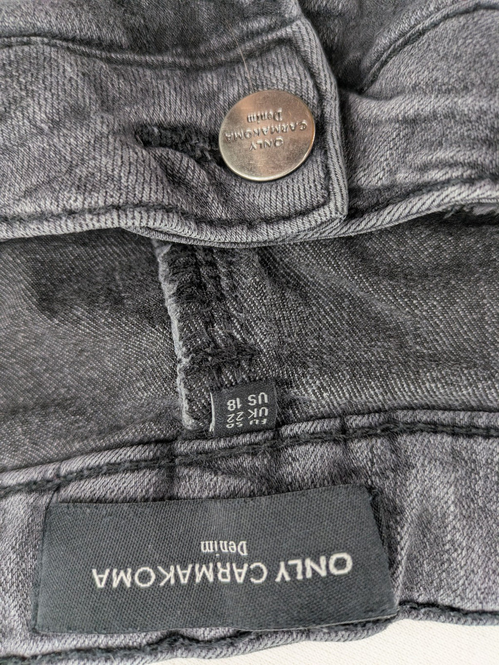 ONLY Carmakoma grey skinny fit jeans with subtle washed look and stretch denim material.