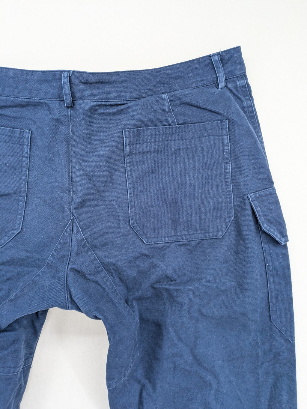 Max & Moi blue cargo pants 100% cotton with buttoned side pockets and classic design.