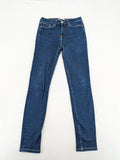 Tommy Hilfiger blue skinny jeans, five-pocket design, made from organic cotton blend.