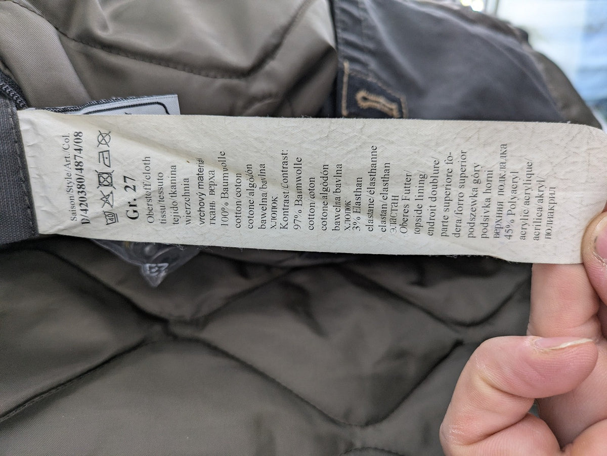 camel active grey field jacket cotton quilted with multiple pockets and stand-up collar