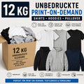 Hoodies white pullover cotton and polyester, suitable for print-on-demand and textile printing.