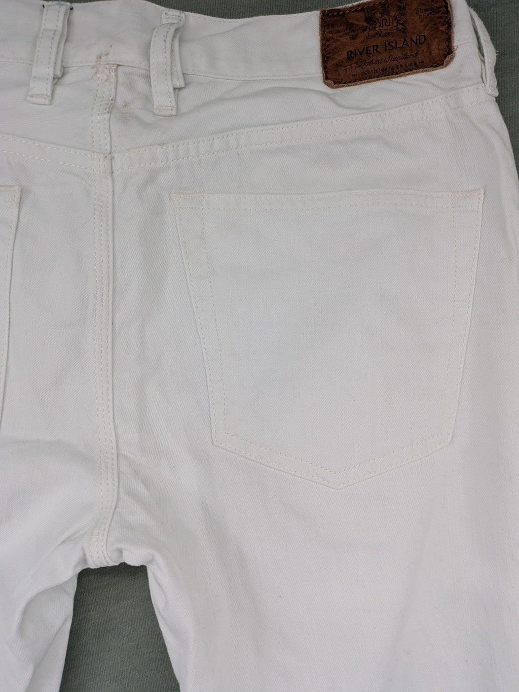 River Island white straight jeans slim fit 100% cotton denim modern design
