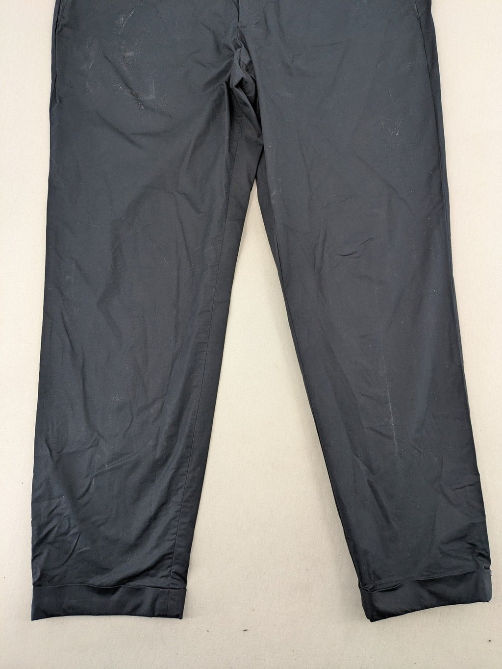 Mango Man black chinos flat front design with zipper and button closure.
