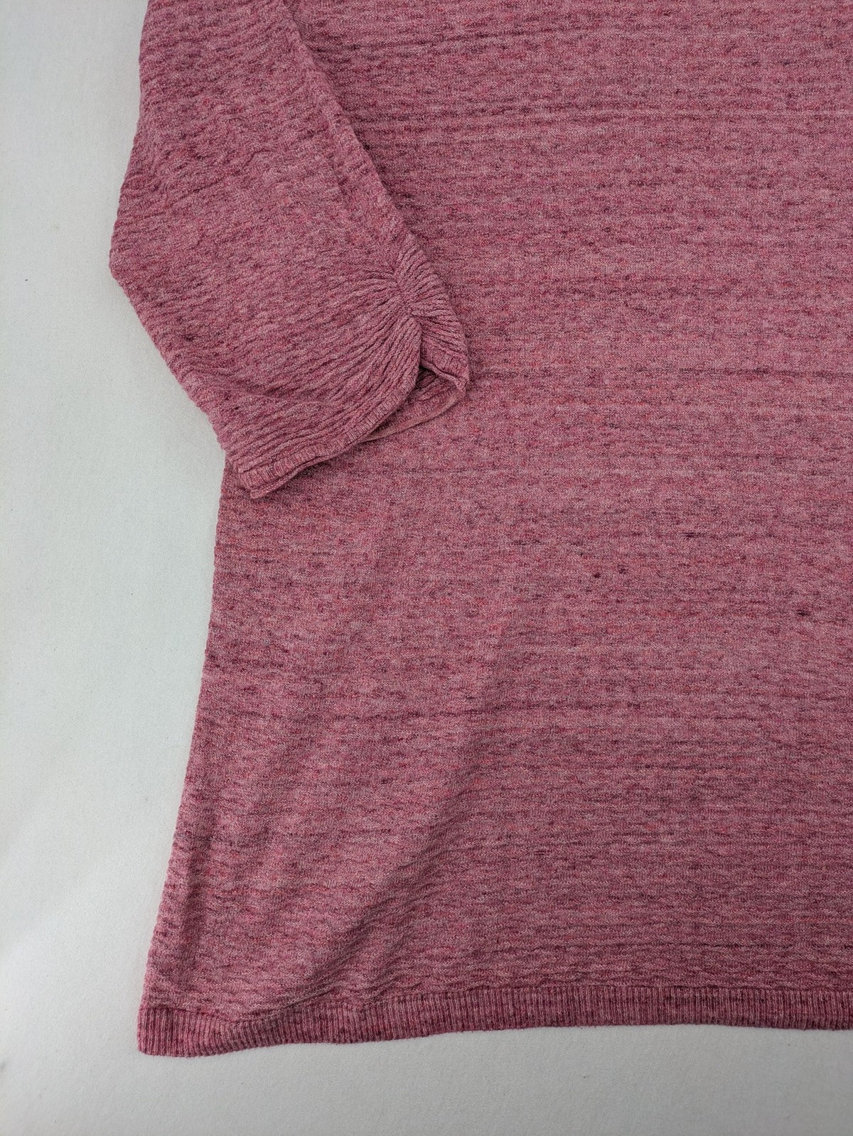 Cecil turtle neck jumper grey pink melange with textured knit and 3/4 sleeves.