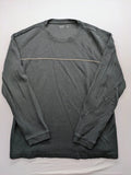 Hollister turtle neck jumper beige and grey, ribbed cotton, horizontal stripe detail.