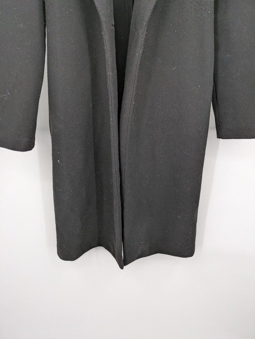 Zara black long coat open front sharp lapel classic design size S