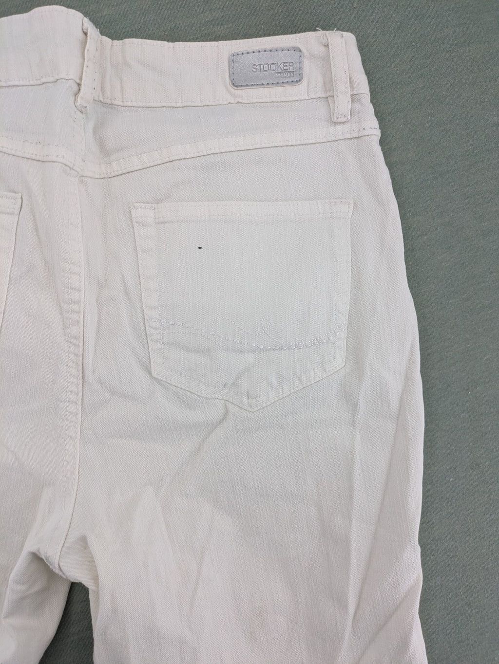 STOCKER white slim fit straight jeans classic 5-pocket design soft cotton blend