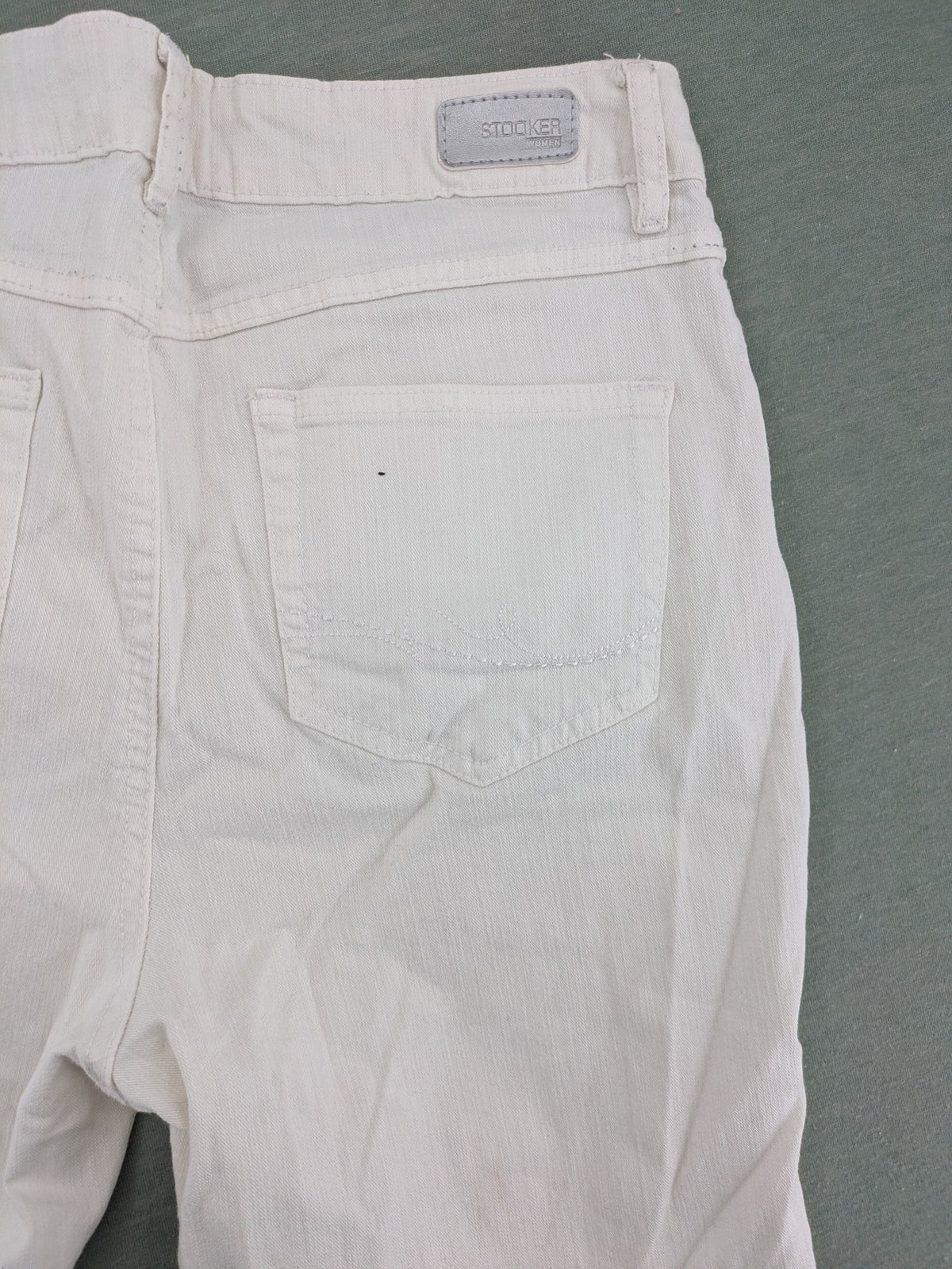 STOCKER white slim fit straight jeans classic 5-pocket design soft cotton blend