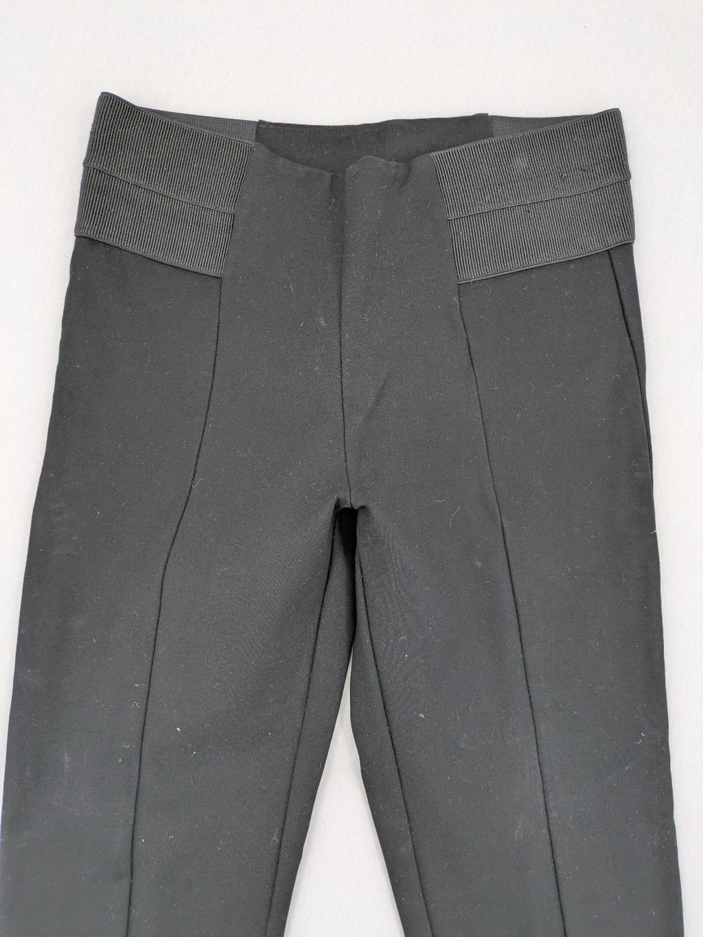 Zara Basic black bicycle tights high-rise with smooth stretch fabric and flattering front seam.