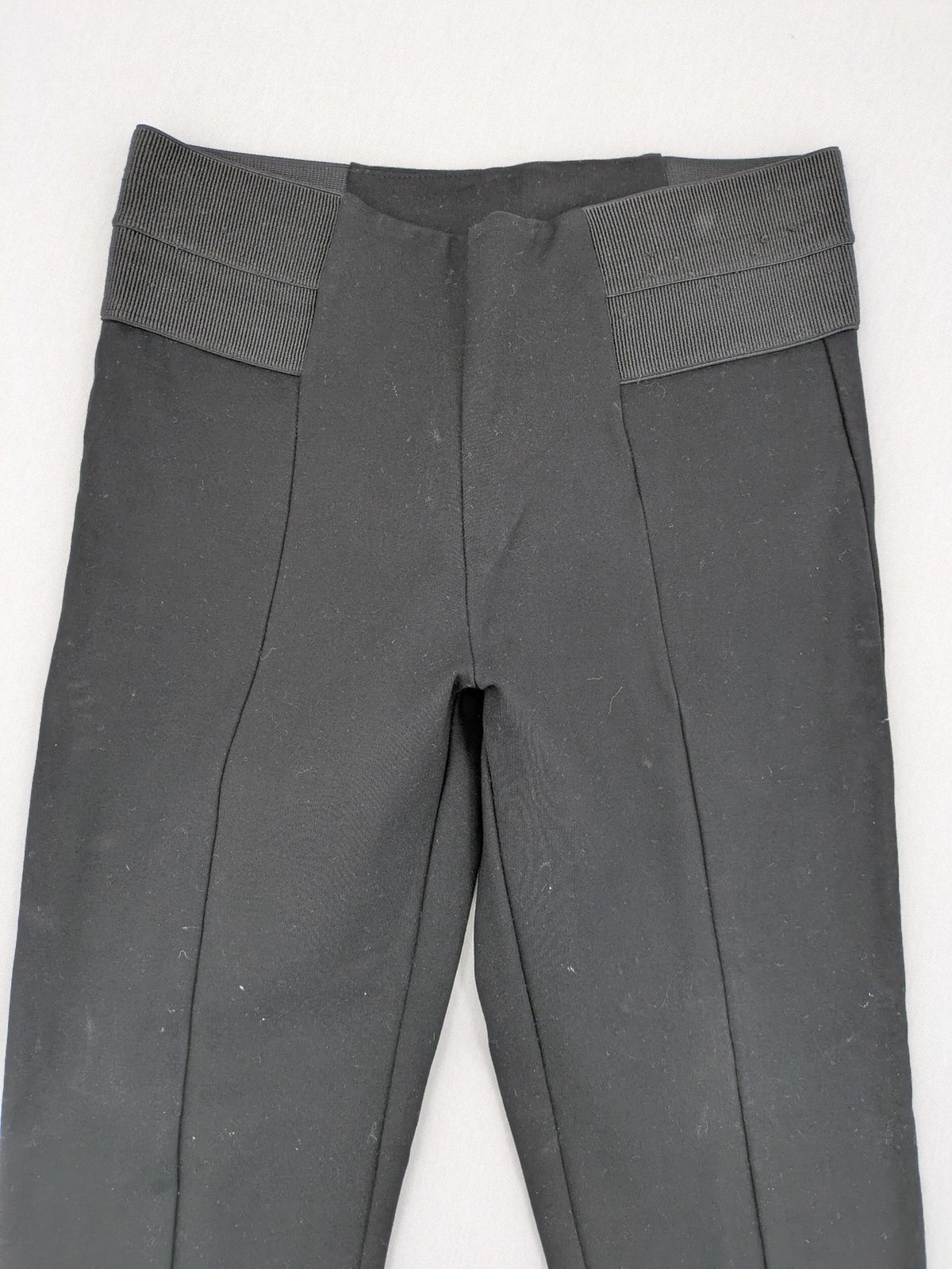 Zara Basic black bicycle tights high-rise with smooth stretch fabric and flattering front seam.