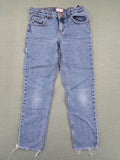 KIDS ONLY blue straight jeans with frayed hem and classic 5-pocket design.