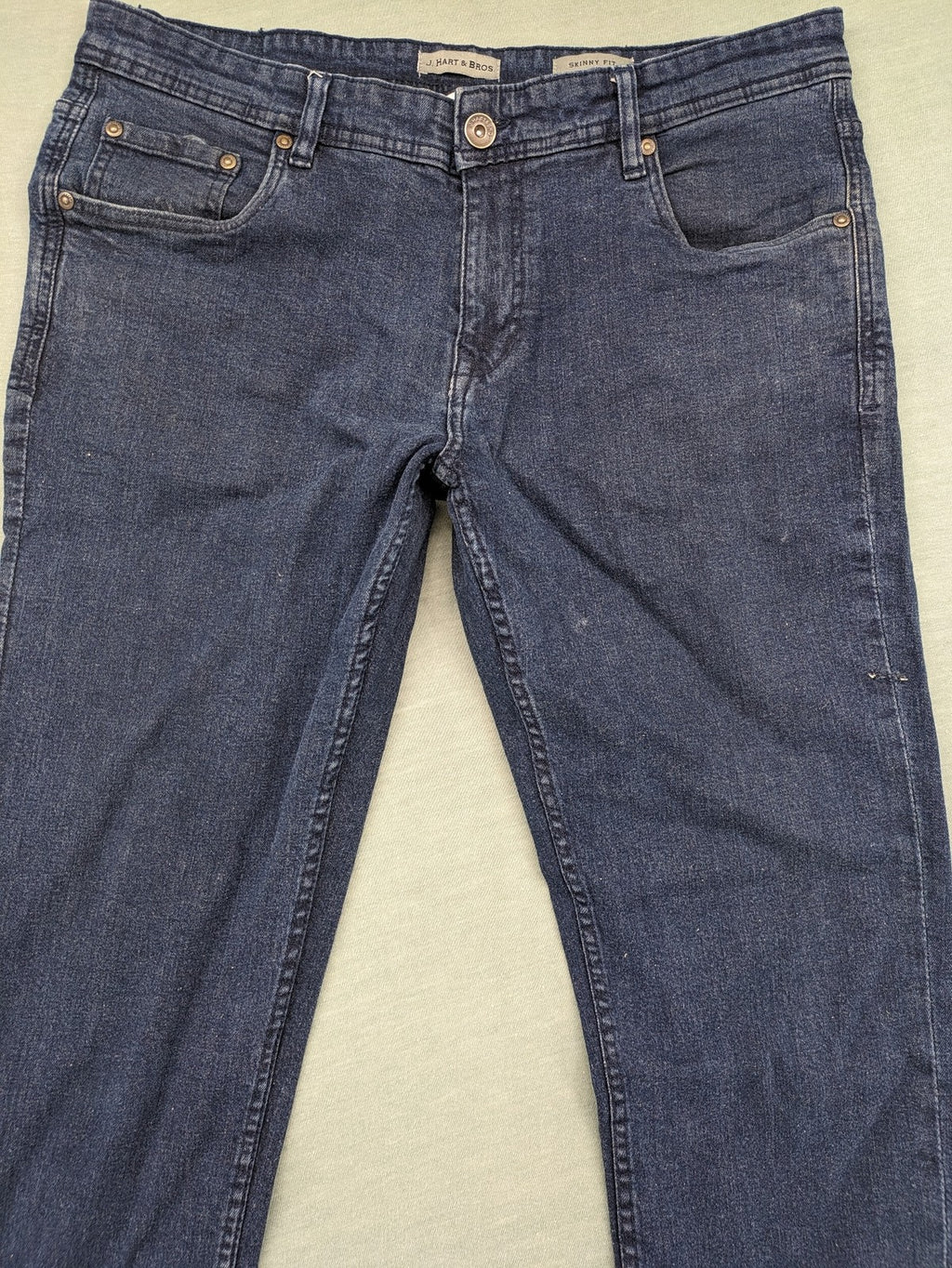 Bros blue skinny fit jeans 5-pocket design stretch denim classic wash