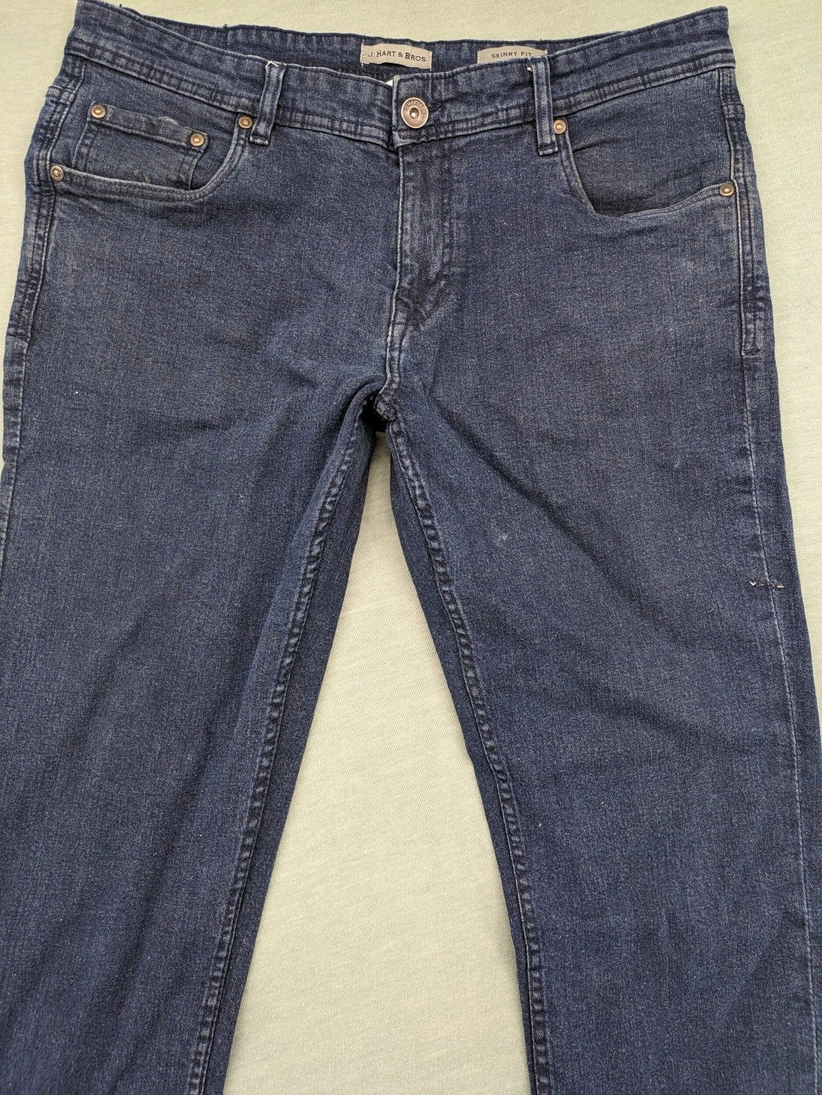 Bros blue skinny fit jeans 5-pocket design stretch denim classic wash