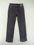 Disney black straight jeans with Minnie Mouse detail, cropped length, stretchy cotton blend.