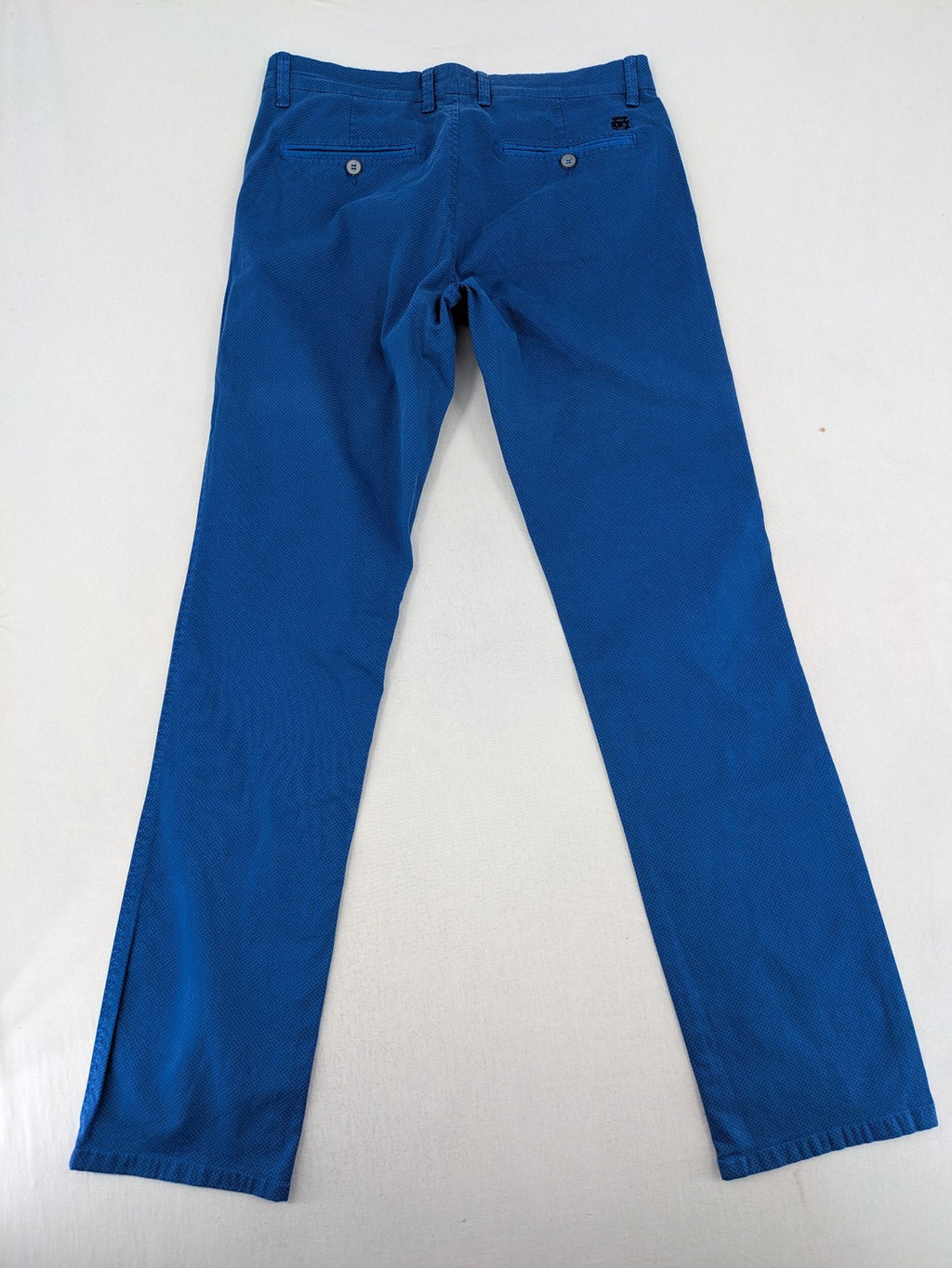 Sir Raymond Tailor blue chino pants cotton with subtle allover dot pattern