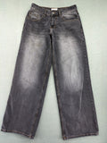 Motel grey wide leg baggy jeans with high waist and classic 5-pocket design.