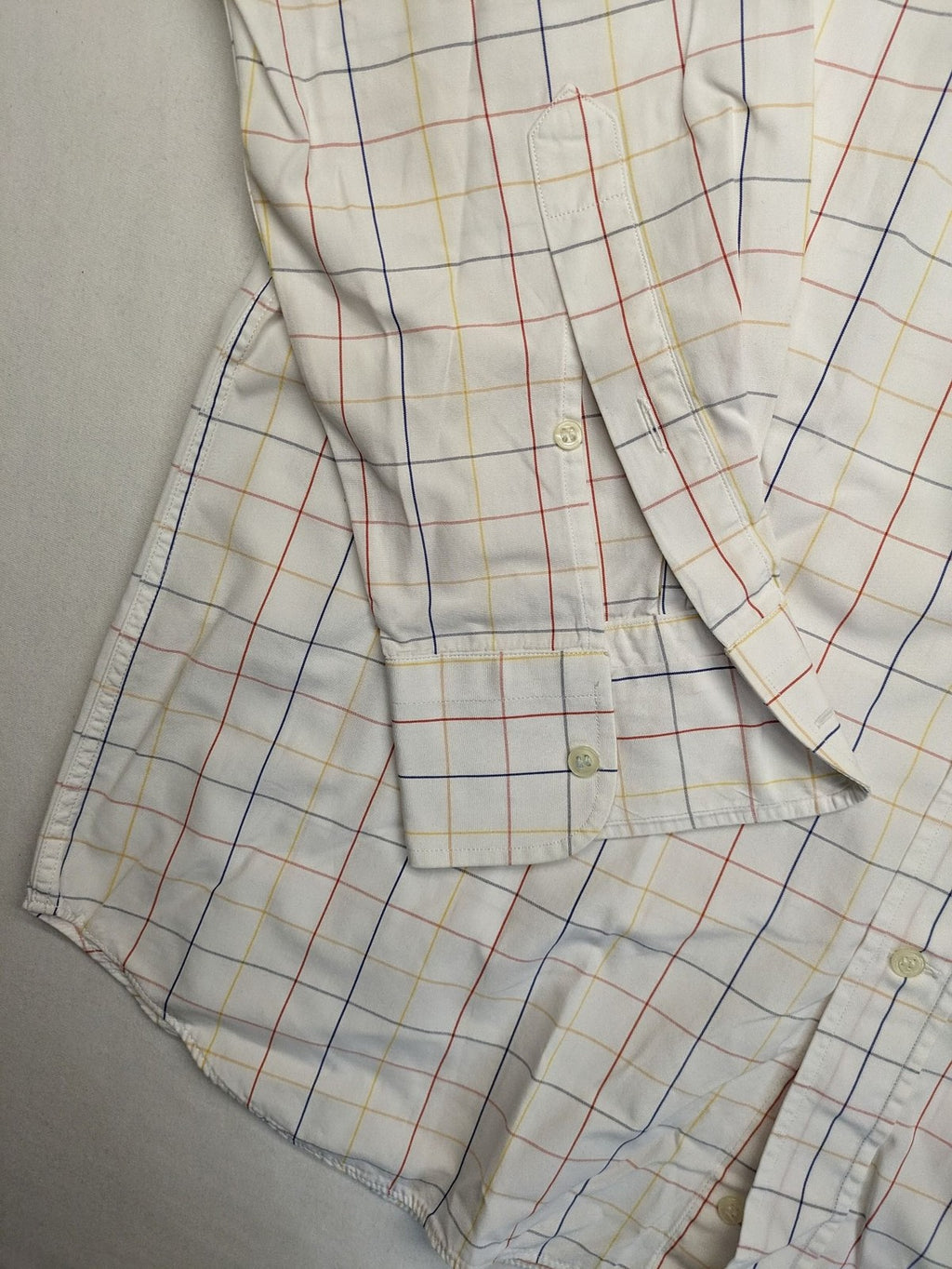 Paul & Shark multi-check long sleeve button-down shirt with embroidered logo on chest.