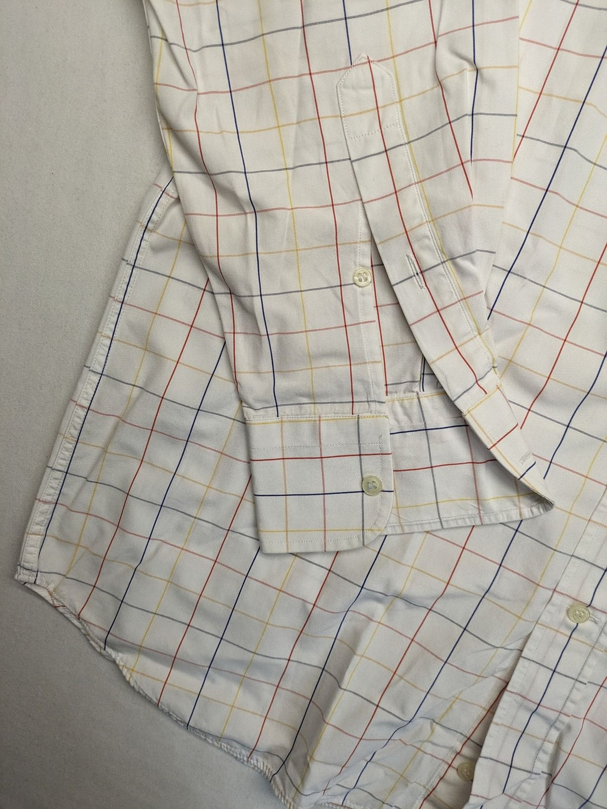 Paul & Shark multi-check long sleeve button-down shirt with embroidered logo on chest.
