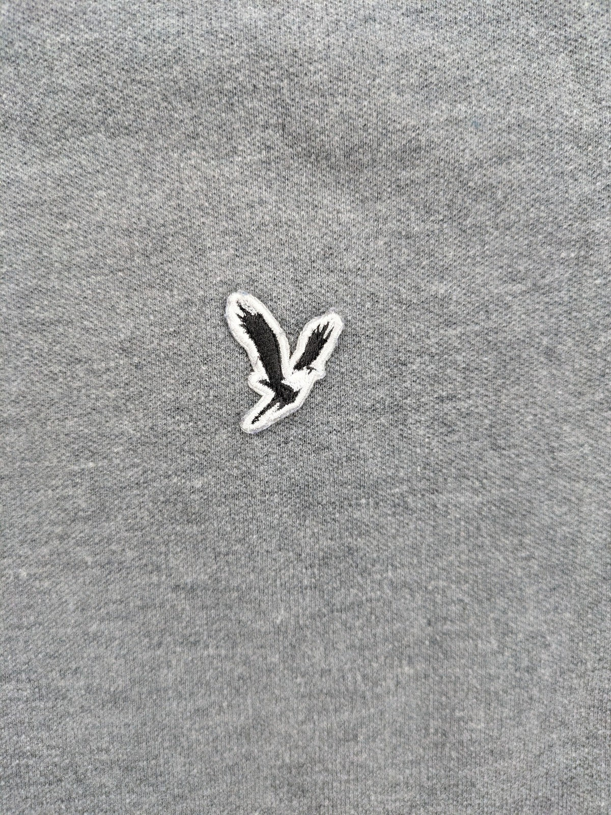 American Eagle grey polo shirt slim fit short sleeves embroidered eagle logo