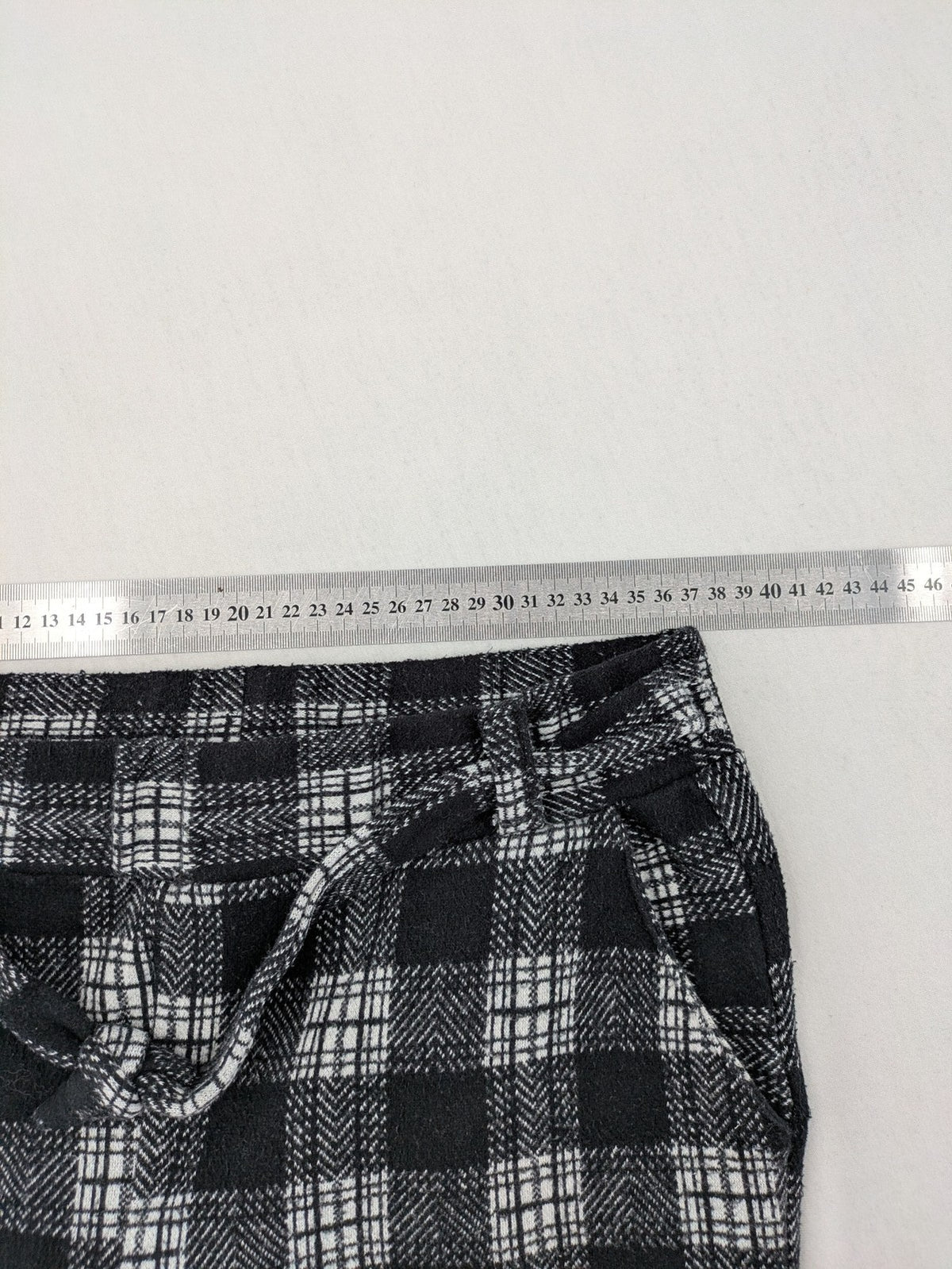 Frawoman loungewear black grey white checkered pants soft cotton adjustable drawstring waistband