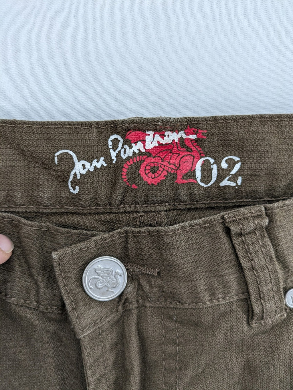 Jan Paulsen khaki straight jeans 5-pocket design soft corduroy material