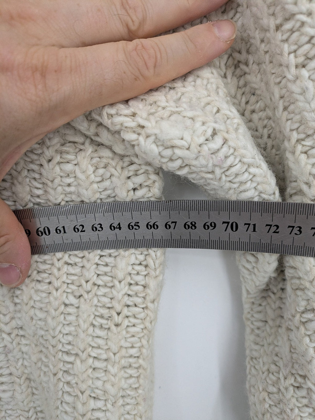 OPUS beige knit jumper chunky knit design with stand-up collar and relaxed fit