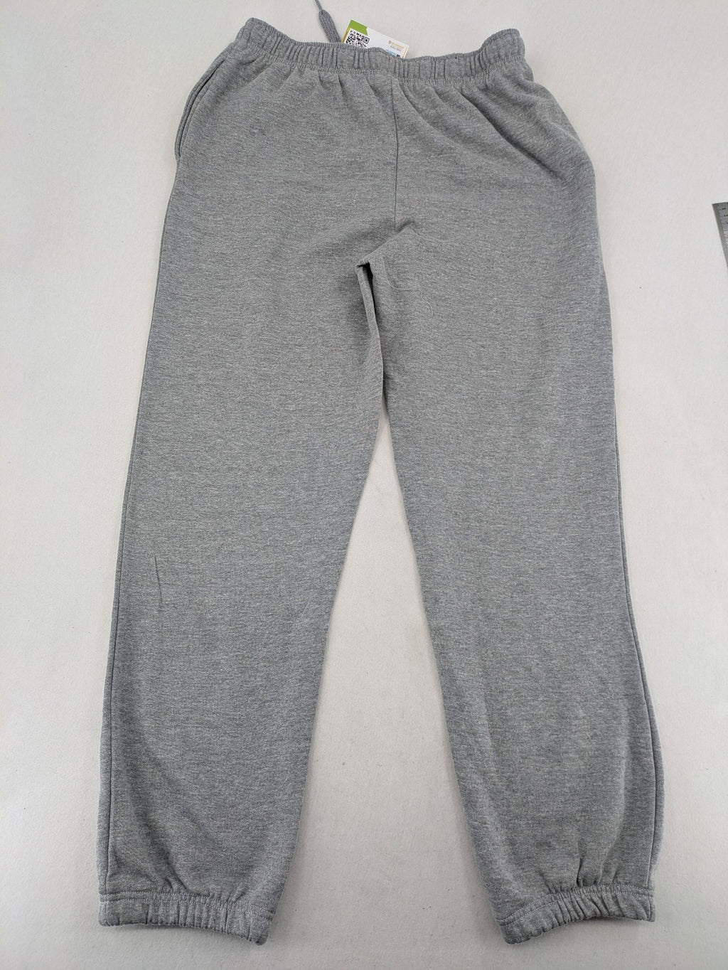 Skid Row grey joggers with red band logo, soft cotton blend, elastic waistband.