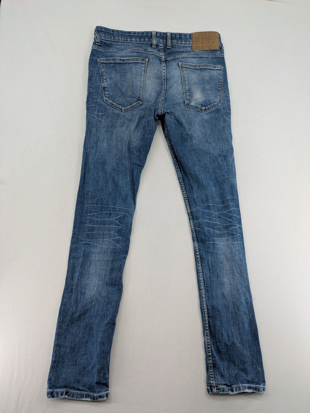 C&A blue skinny jeans medium wash five-pocket design cotton stretch blend
