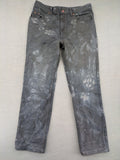 Lee straight jeans grey and white custom tie-dye acid wash with classic 5-pocket style.