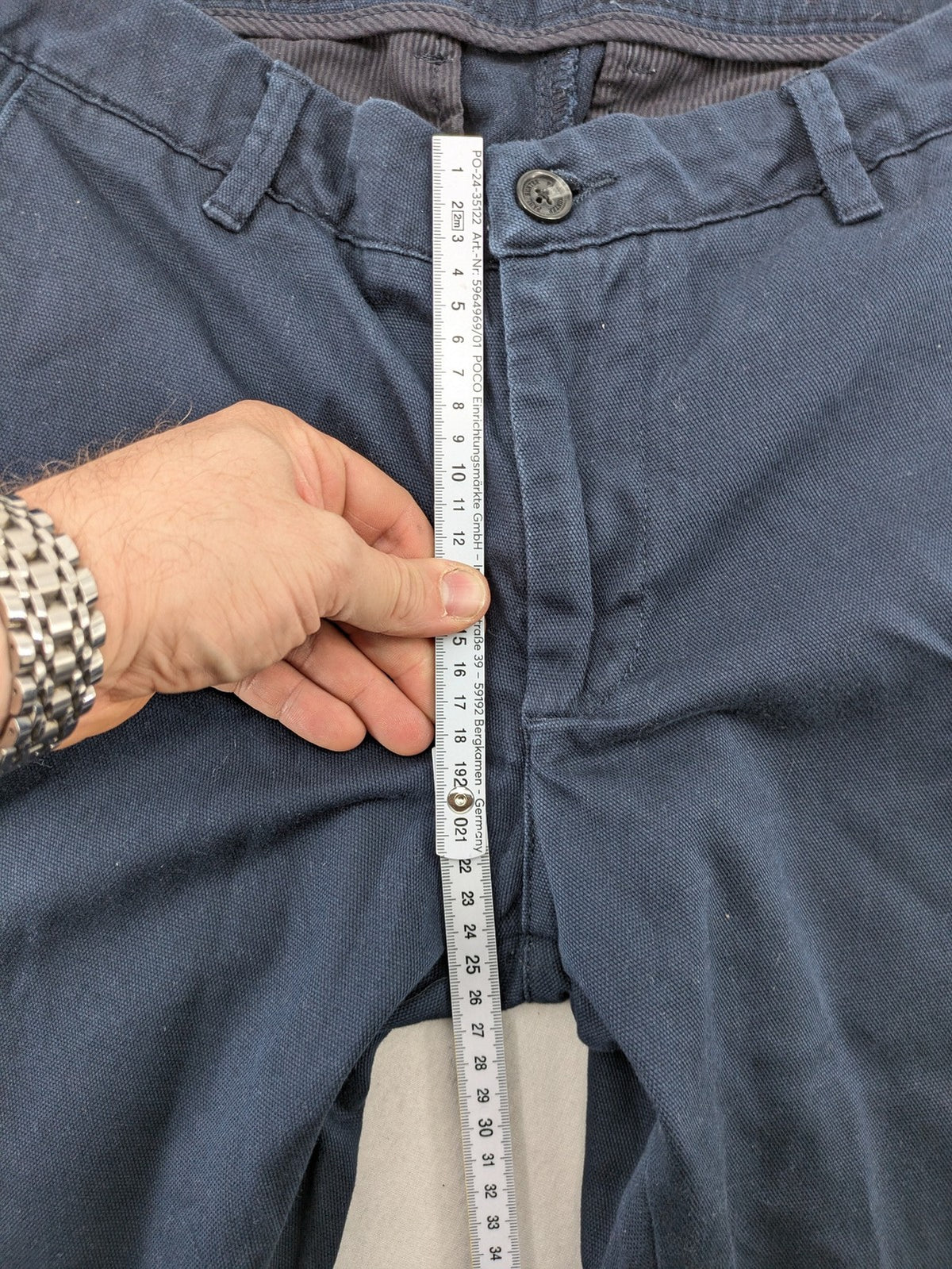 Paul Hunter navy chino pants regular fit cotton blend with stretch for comfort.