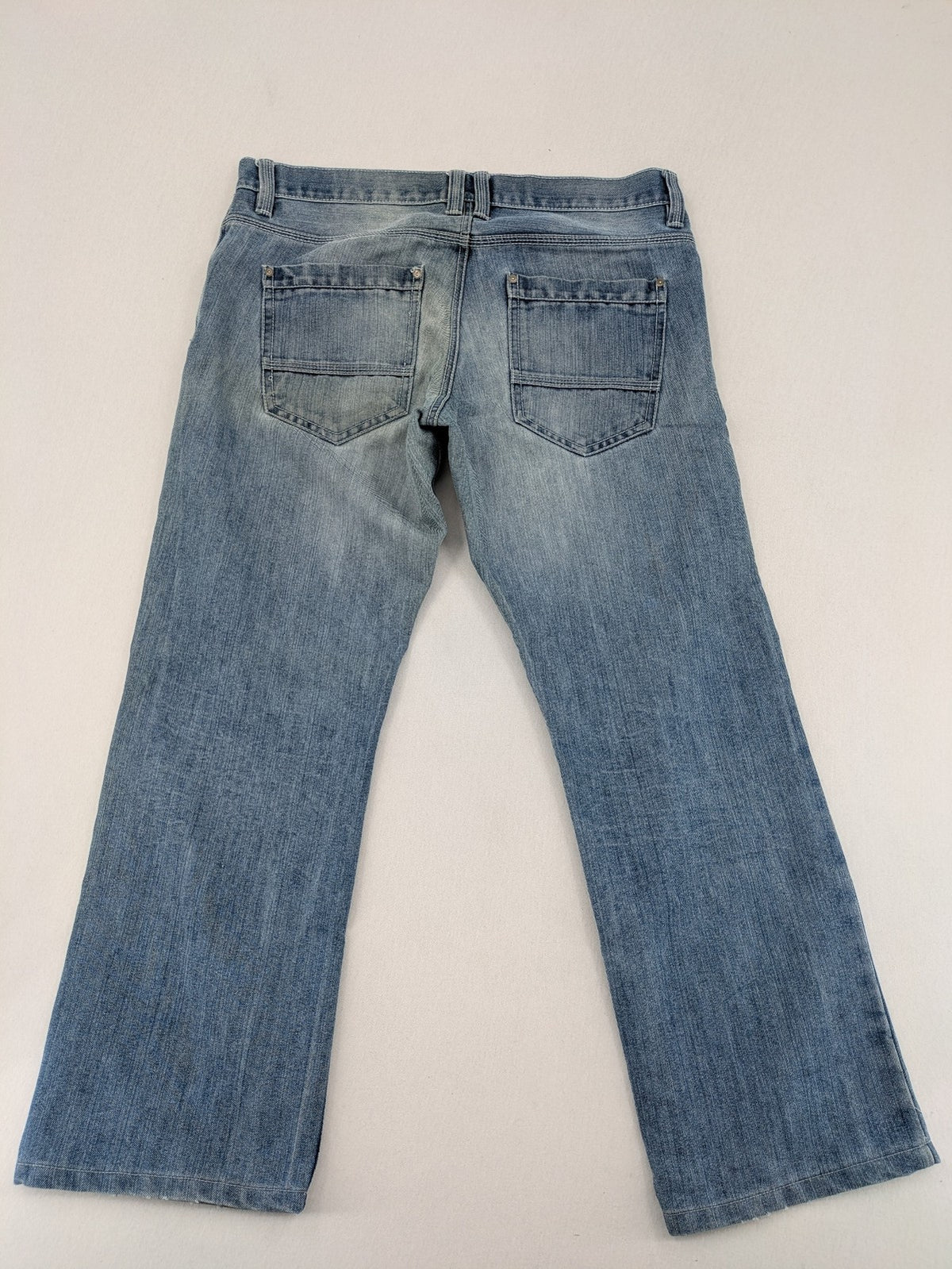 Livergy blue straight jeans with "Streetmove" logo, classic 5-pocket style, cotton-polyester blend.