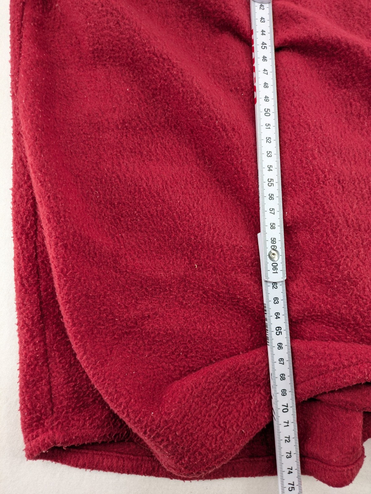 Outdoor red fleece shirt large button-up design with chest pocket and soft material