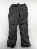 Rukka black motorcycle chaps with grey accents and CE knee protectors, made from durable Cordura.