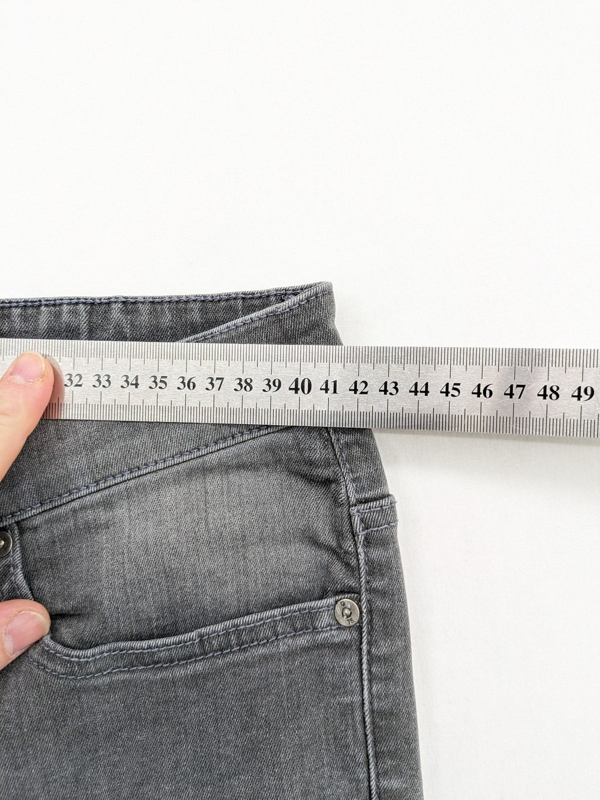 Clockhouse grey skinny fit jeans with biker ribbed panels and subtle distressed details.